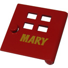 LEGO Red Duplo Door 1 x 4 x 3 with Four Windows Narrow with "MARY"