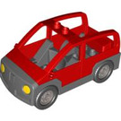 LEGO rot Duplo MPV Auto mit Dark Stone Grau Base (47437)
