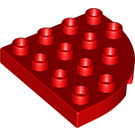 LEGO Red Duplo Plate 4 x 4 with Round Corner (98218)
