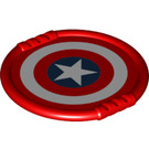 LEGO rouge Duplo assiette avec Captain America Bouclier (27372 / 67035)