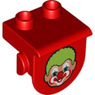 LEGO Red Duplo Plate with Panel with Clown  (42236 / 62974)
