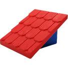 LEGO Red Duplo Roof Slope 33° 2 x 4 Shingled with Blue Base