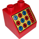 LEGO Red Duplo Slope 2 x 2 x 1.5 (45°) with Calculator (6474)