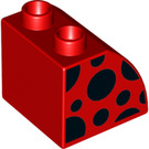 LEGO Duplo Slope 45° 2 x 2 x 1.5 with Curved Side with Black Spots (36514)