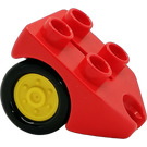 LEGO Red Duplo Wheel Assembly with 4 Studs and Hitch