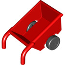 LEGO rouge Duplo Wheelbarrow avec Noir roues (74661 / 88205)