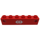 LEGO Red Electric Light Prism 1 x 6 Holder with 'Swiss Federal Railways' Logo Sticker
