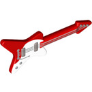 LEGO rot Electric ML Model Guitar mit Gebogen Weiß Pickguard und Whammy Bar (17356 / 34813)