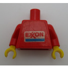 레고 빨간색 Exxon Fuel Tank Operator ~와 함께 몸통 상표 몸통 (973)