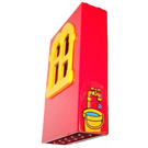 LEGO rot Fabuland Building Mauer 2 x 6 x 7 mit Gelb Squared Fenster mit Eimer Aufkleber