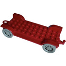 LEGO Červená Fabuland Auto Podvozek 12 x 6 Old s Hitch