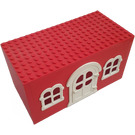 LEGO Rojo Fabuland House Bloque con Blanco Puerta y Windows