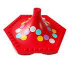 LEGO Rood Fabuland Merry-Go-Ronde Roof met Multicolored Dots Sticker
