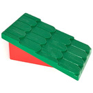 LEGO Red Fabuland Roof Slope with Green Roof and No Chimney Hole