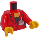 LEGO Rood Female Minifig Torso met "Press"-Badge (973 / 76382)