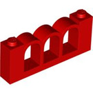 LEGO Red Fence 1 x 6 x 2 (30077)
