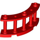 LEGO Red Fence Spindled 4 x 4 x 2 Quarter Round with 3 Studs (21229)