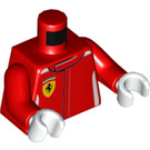 LEGO Rood Ferrari driver Minifig Torso (973 / 76382)