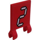 LEGO rouge Drapeau 2 x 2 avec 2 Autocollant sans bord évasé (2335)