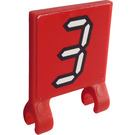 LEGO rouge Drapeau 2 x 2 avec 3 Autocollant sans bord évasé (2335)
