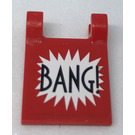 LEGO Rood Vlag 2 x 2 met BANG! Sticker zonder uitlopende rand (2335)