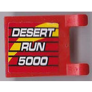 LEGO Red Flag 2 x 2 with 'DESERT RUN 5000' Sticker without Flared Edge (2335)