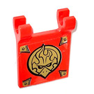 LEGO rouge Drapeau 2 x 2 avec Gold Chima Eagle Emblem et Gold Coins Autocollant sans bord évasé (2335)