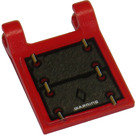 LEGO rot Flagge 2 x 2 mit Grau Armor, 'Warning', Schwarz Diamant Aufkleber ohne ausgestellten Rand (2335)