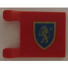 LEGO rot Flagge 2 x 2 mit Lion Schild ohne ausgestellten Rand (2335)