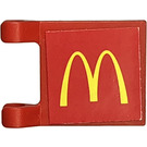 LEGO rouge Drapeau 2 x 2 avec McDonald's Stickers sans bord évasé (2335)
