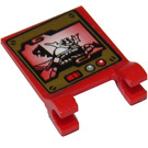 LEGO Red Flag 2 x 2 with Screen / Damaged Metal Plate, Red Light and Speaker Sticker without Flared Edge (2335)