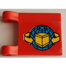 LEGO rot Flagge 2 x 2 mit Shipping Logo Aufkleber ohne ausgestellten Rand (2335)