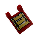 LEGO rot Flagge 2 x 2 mit Wooden Boards mit Rope Connectors Aufkleber ohne ausgestellten Rand (2335)
