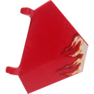 LEGO Red Flag 5 x 6 Hexagonal with Fighter Jet Flames (Right) Sticker with Thin Clips (51000)