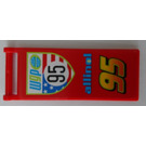 LEGO Red Flag 7 x 3 with Bar Handle with 'WGP 95 Allinol 95' Sticker (30292)
