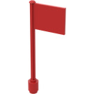 LEGO Red Flag on Ridged Flagpole (3596)