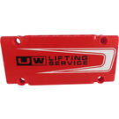 LEGO Red Flat Panel 5 x 11 with UW Lifting Service Sticker (64782)