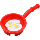 LEGO rouge Frying Pan avec Fried Eggs Autocollant