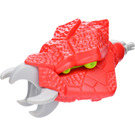 LEGO rot Galidor Kopf Ooni mit Lime Augen, Grau Fangs, und Grau Stift