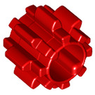 LEGO Rood Tandwiel met 8 Tanden Breed, gekerfd en geen wrijving (11955)