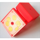 LEGO rot Gift Parcel mit Film Scharnier mit Coins Aufkleber (33031)