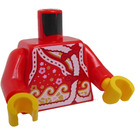 LEGO Rød Pige i Rød Skjorte Minifig Torso (973 / 76382)