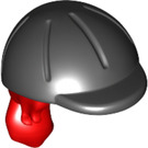 LEGO rot Haar mit Schwarz Pferd Riding Helm (10216 / 92254)