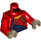 LEGO Rød Harl Hubbs Minifigur Overkropp (973 / 76382)