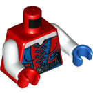LEGO rouge Harley Quinn dans rouge et Bleu Outfit Minifig Torse (973 / 76382)