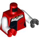 LEGO Rood Harley Quinn - Wit Armen Minifig Torso (973 / 76382)