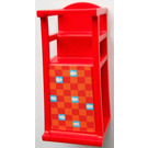 LEGO Rood High Chair met Rood en Oranje en Blauw Squares Sticker (33005)