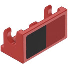 LEGO Red Hinge 1 x 2 Base with Black Square (Left) Sticker (3937)