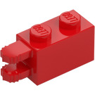 LEGO Červená Závěs Kostka 1 x 2 Zamykání s Dual Finger na Koncovka Horizontální (30540 / 54672)