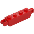 LEGO Rød Hængsel Klods 1 x 4 Låsning Dobbelt (30387 / 54661)